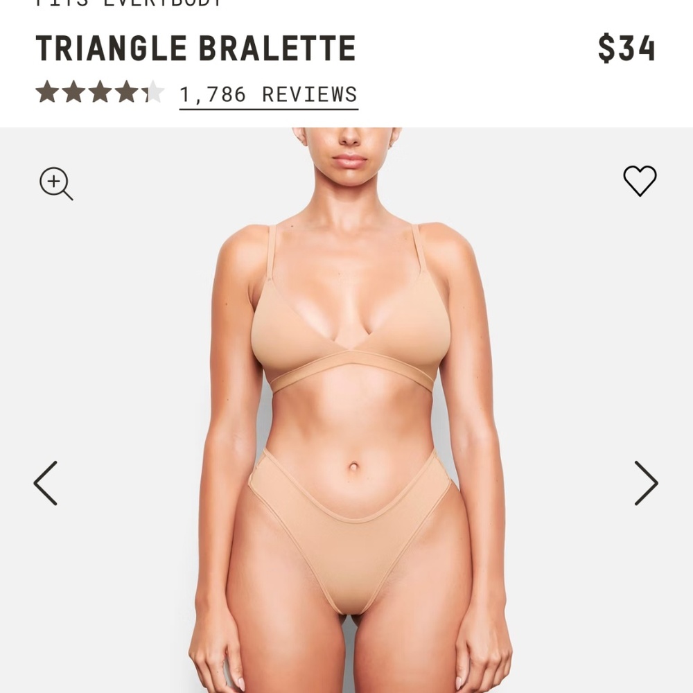 SKIMS FITS EVERYBODY TRIANGLE BRALETTE | OCHRE